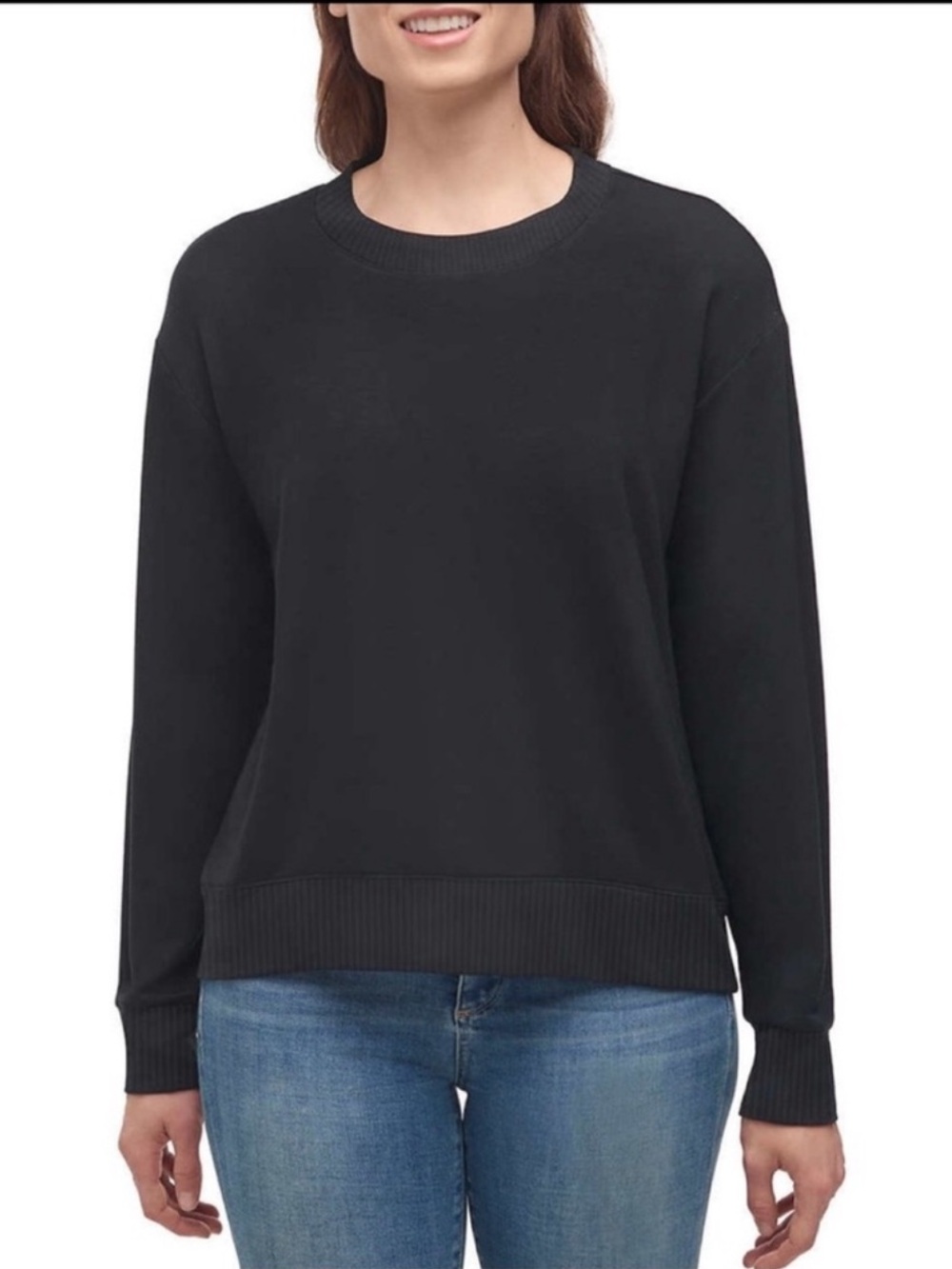 NWT Splendid Ladies Long Sleeve Pullover Top BLACK - size M casual street comfy